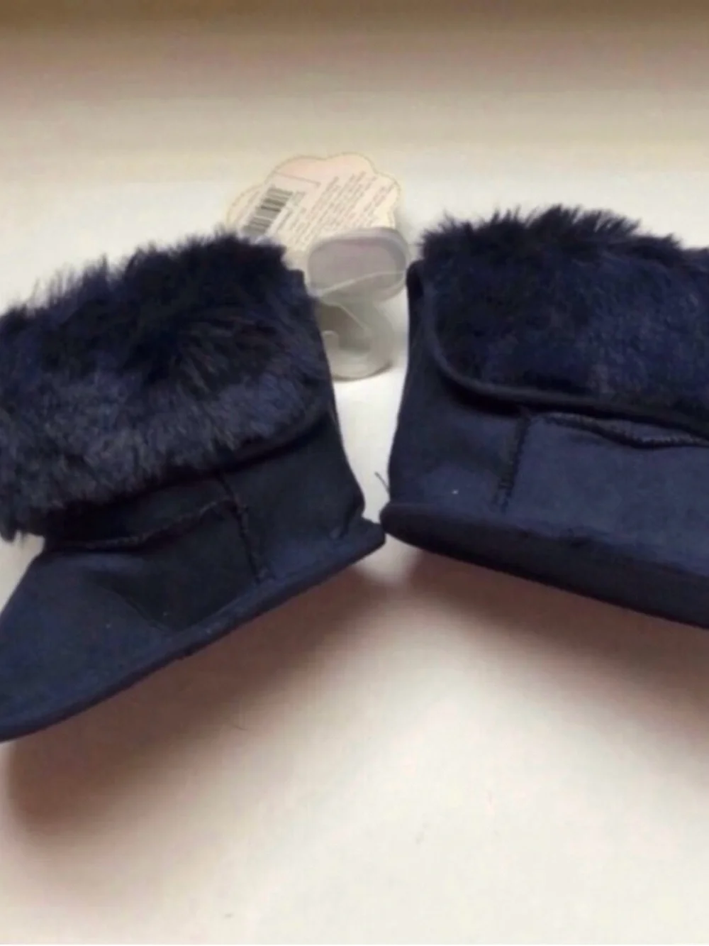 New Stepping Stones Boots Baby Girl Blue Faux Fur Casual Boots Size 3,6-9 Months